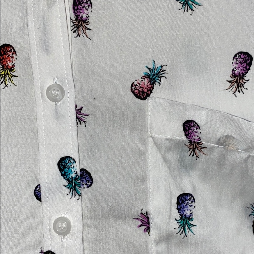 NWT Colorful Pineapple sleeveless blouse top Sz L - Picture 4 of 6